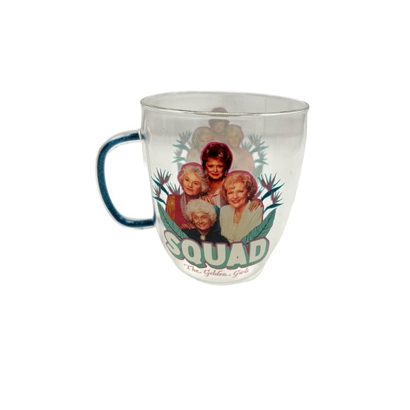 Golden Girls Squad Coffee Mug Clear with Glitter Filled Handle - Picture 2 of 4